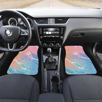 Aloha Hawaii Floral Tapa Car Mats Patchwork Pastel Candy LT7 Set 2pcs - Front Pastel - Polynesian Pride