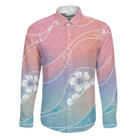 Aloha Hawaii Floral Tapa Family Matching Off Shoulder Short Dress and Hawaiian Shirt Patchwork Pastel Candy - Polynesian Pride