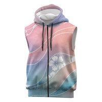 Aloha Hawaii Floral Tapa Sleeveless Zip Hoodie Patchwork Pastel Candy LT7 Pastel - Polynesian Pride