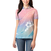 Aloha Hawaii Floral Tapa Women Polo Shirt Patchwork Pastel Candy LT7 - Polynesian Pride