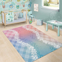 Hawaii Aloha Plumeria Lei Pastel Candy Palaka Area Rug LT7 - Polynesian Pride