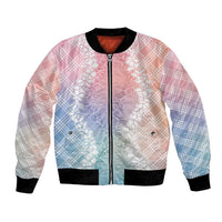 Hawaii Aloha Plumeria Lei Pastel Candy Palaka Bomber Jacket LT7 Unisex Pastel - Polynesian Pride