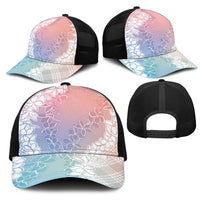 Hawaii Aloha Plumeria Lei Pastel Candy Palaka Mesh Trucker Cap - Polynesian Pride