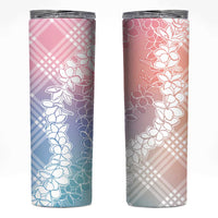 Hawaii Aloha Plumeria Lei Pastel Candy Palaka Skinny Tumbler LT7 Pastel - Polynesian Pride