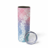 Hawaii Aloha Plumeria Lei Pastel Candy Palaka Skinny Tumbler LT7 - Polynesian Pride