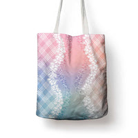 Hawaii Aloha Plumeria Lei Pastel Candy Palaka Tote Bag LT7 - Polynesian Pride