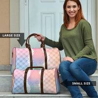 Hawaii Aloha Plumeria Lei Pastel Candy Palaka Travel Bag - Polynesian Pride