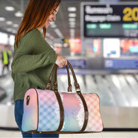 Hawaii Aloha Plumeria Lei Pastel Candy Palaka Travel Bag - Polynesian Pride