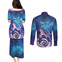 New Zealand Mother's Day Couples Matching Puletasi and Long Sleeve Button Shirt Maori Hari Ra Mama LT7 - Polynesian Pride