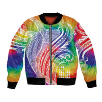 Aloha Pride Rainbow Tie Dye Bomber Jacket Humpback Whale - Love is Love