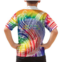Aloha Pride Rainbow Tie Dye Family Matching Mermaid Dress and Hawaiian Shirt Humpback Whale - Love is Love