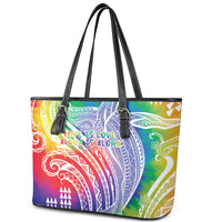 Aloha Pride Rainbow Tie Dye Leather Tote Bag Humpback Whale - Love is Love