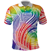 Aloha Pride Rainbow Tie Dye Polo Shirt Humpback Whale - Love is Love LT7 Colorful - Polynesian Pride