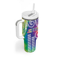 Aloha Pride Rainbow Tie Dye Tumbler With Handle Humpback Whale - Love is Love