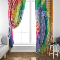 Aloha Pride Rainbow Tie Dye Window Curtain Humpback Whale - Love is Love