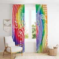 Aloha Pride Rainbow Tie Dye Window Curtain Humpback Whale - Love is Love