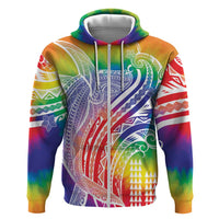 Aloha Pride Rainbow Tie Dye Zip Hoodie Humpback Whale - Love is Love