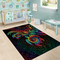 Hawaii Pride Area Rug Rainbow Swirls
