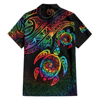 Hawaii Pride Family Matching Tank Maxi Dress and Hawaiian Shirt Rainbow Swirls