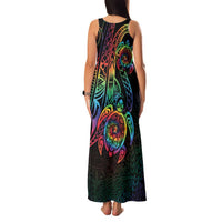 Hawaii Pride Family Matching Tank Maxi Dress and Hawaiian Shirt Rainbow Swirls