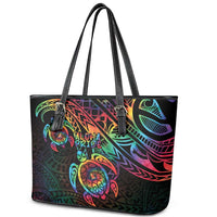 Hawaii Pride Leather Tote Bag Rainbow Swirls