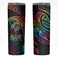 Hawaii Pride Skinny Tumbler Rainbow Swirls