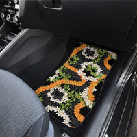 Aloha Festive Hawaii Car Mats Mokihana - Maile and Ilima on Black - Polynesian Pride