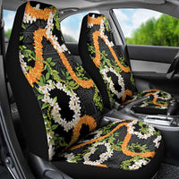 Aloha Festive Hawaii Car Seat Cover Mokihana - Maile and Ilima on Black LT7 - Polynesian Pride
