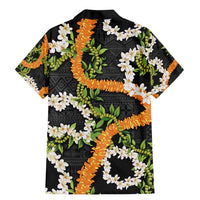 Aloha Festive Hawaii Family Matching Mermaid Dress and Hawaiian Shirt Mokihana - Maile and Ilima on Black - Polynesian Pride