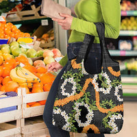 Aloha Festive Hawaii Grocery Bag Mokihana - Maile and Ilima on Black LT7 - Polynesian Pride