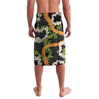 Aloha Festive Hawaii Lavalava Mokihana - Maile and Ilima on Black - Polynesian Pride