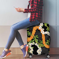 Aloha Festive Hawaii Luggage Cover Mokihana - Maile and Ilima on Black LT7 - Polynesian Pride