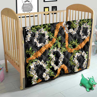 Aloha Festive Hawaii Quilt Mokihana - Maile and Ilima on Black - Polynesian Pride