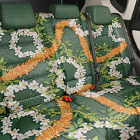 Aloha Festive Hawaii Back Car Seat Cover Mokihana - Maile and Ilima on Forest Green - Polynesian Pride