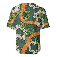 Aloha Festive Hawaii Baseball Jersey Mokihana - Maile and Ilima on Forest Green - Polynesian Pride