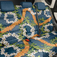 Aloha Festive Hawaii Back Car Seat Cover Mokihana - Maile and Ilima on Navy Blue - Polynesian Pride