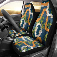 Aloha Festive Hawaii Car Seat Cover Mokihana - Maile and Ilima on Navy Blue LT7 - Polynesian Pride