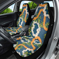 Aloha Festive Hawaii Car Seat Cover Mokihana - Maile and Ilima on Navy Blue LT7 - Polynesian Pride