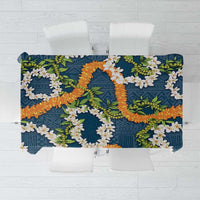 Aloha Festive Hawaii Tablecloth Mokihana - Maile and Ilima on Navy Blue - Polynesian Pride