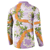 Aloha Festive Hawaii Button Sweatshirt Mokihana - Maile and Ilima on Lilac LT7 - Polynesian Pride