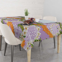 Aloha Festive Hawaii Tablecloth Mokihana - Maile and Ilima on Lilac - Polynesian Pride