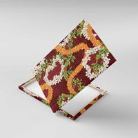 Aloha Festive Hawaii Canvas Wall Art Mokihana - Maile and Ilima on Crimson - Polynesian Pride