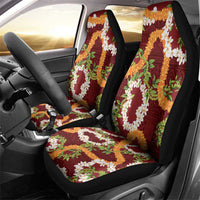 Aloha Festive Hawaii Car Seat Cover Mokihana - Maile and Ilima on Crimson LT7 - Polynesian Pride