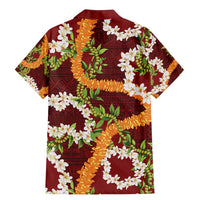 Aloha Festive Hawaii Family Matching Mermaid Dress and Hawaiian Shirt Mokihana - Maile and Ilima on Crimson - Polynesian Pride