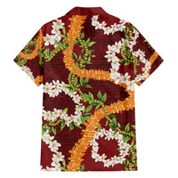 Aloha Festive Hawaii Family Matching Summer Maxi Dress and Hawaiian Shirt Mokihana - Maile and Ilima on Crimson - Polynesian Pride