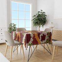 Aloha Festive Hawaii Tablecloth Mokihana - Maile and Ilima on Crimson - Polynesian Pride