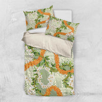Aloha Festive Hawaii Bedding Set Mokihana - Maile Leis in Muted Summer - Polynesian Pride