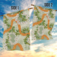 Aloha Festive Hawaii Garden Flag Mokihana - Maile Leis in Muted Summer - Polynesian Pride