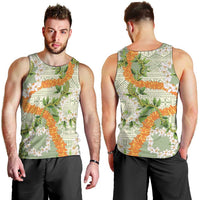 Aloha Festive Hawaii Men Tank Top Mokihana - Maile Leis in Muted Summer - Polynesian Pride