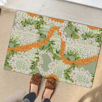 Aloha Festive Hawaii Rubber Doormat Mokihana - Maile Leis in Muted Summer - Polynesian Pride